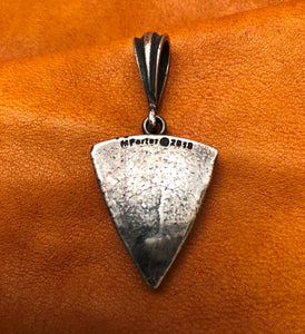 Crusader Pendant. Sterling Silver. Thick Shield & Cross. Battle-worn